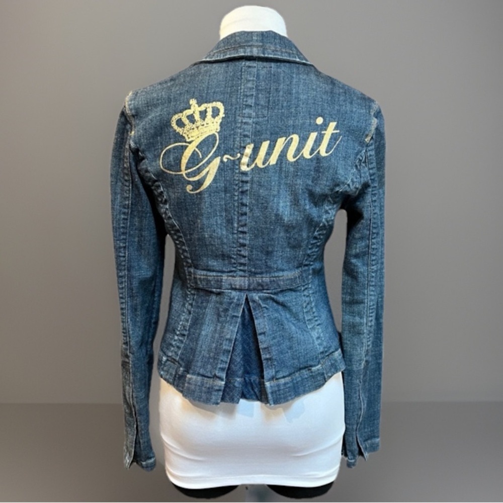 URBAN CHIC G-Unit sz Juniors M Tailored Stretch Layering Denim Jean Jacket